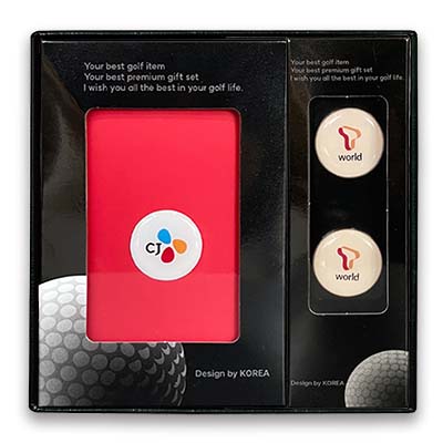 에폭시볼마커자석클립2set+골프파우치